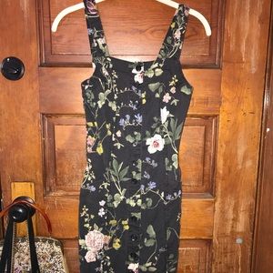 Black Floral Button Down Dress